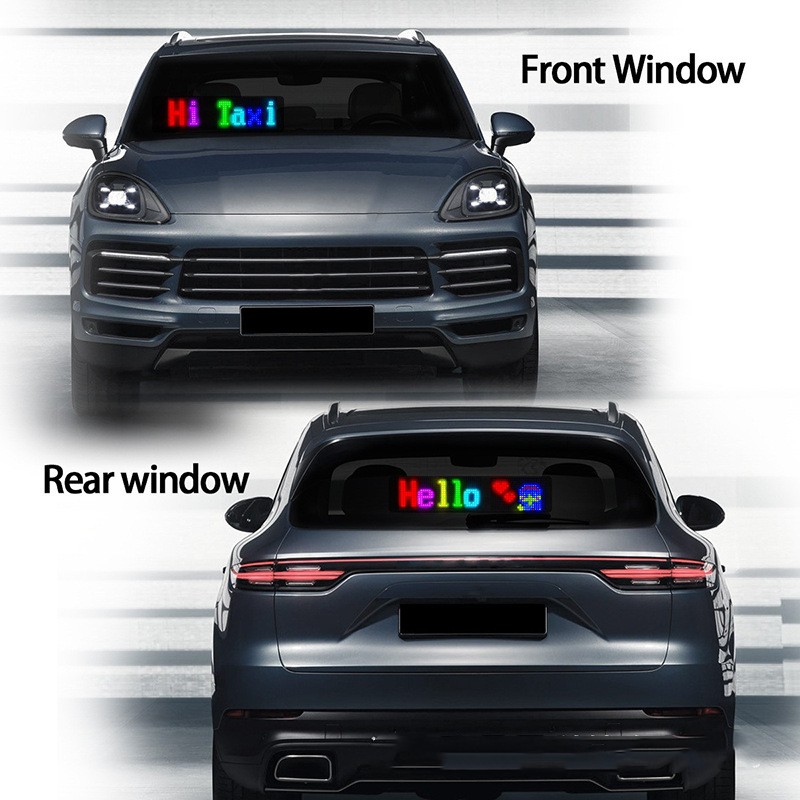 Programmable Car LED Sign LED Full-color Advertising Screen Ultra-thin Display Screen Custom Text Pattern Animation Display Car - Image 2