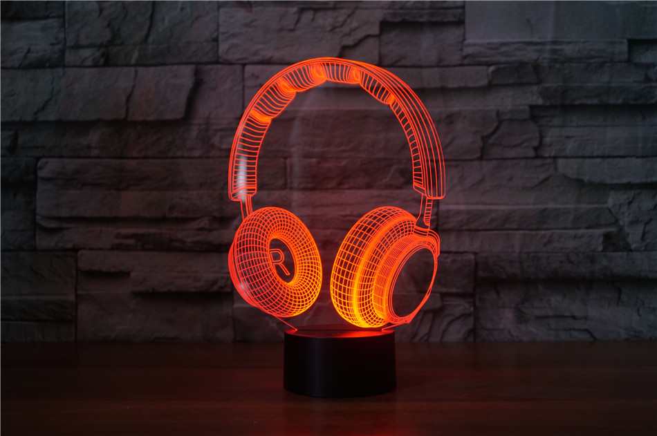 Stereo earphone illusion decorative table lamp - Image 2
