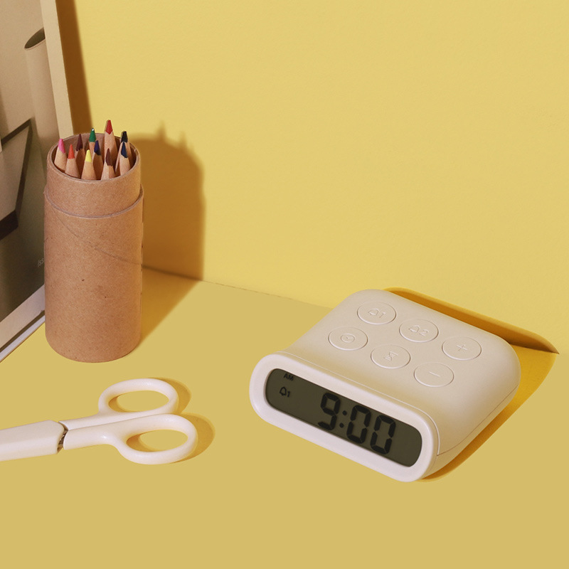 Small Mini Snooze Alarm Clock Electronic LED Time Display Cubic Plastic Made Sensor Smart Backlight Clocks For Bedroom Office - Image 3