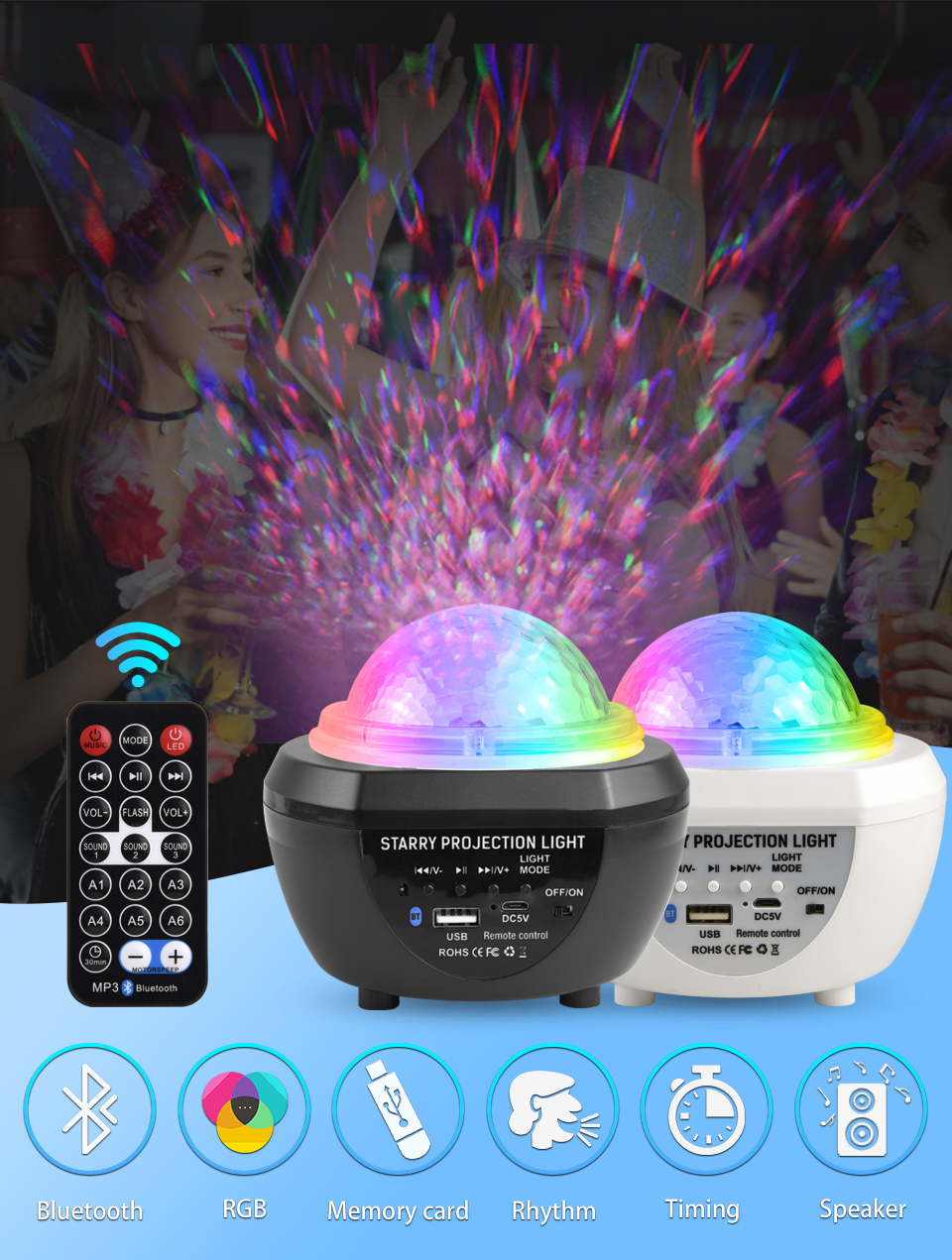 Led Starry Sky Light Rotating Romantic Laser Projection Lamp - Image 2
