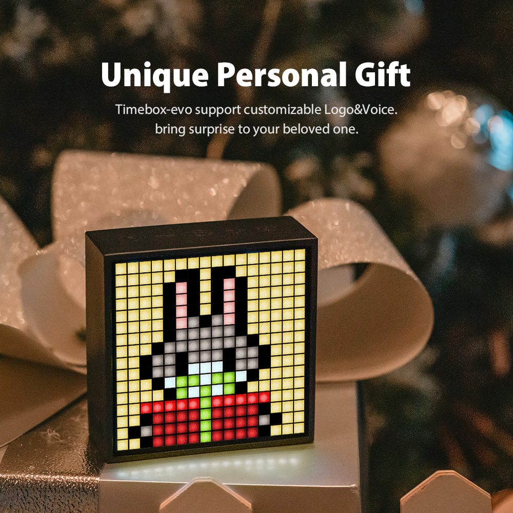 Bluetooth Portable Speaker with Clock Alarm Programmable LED Display for Pixel Art Creation Unique Gift - Image 2