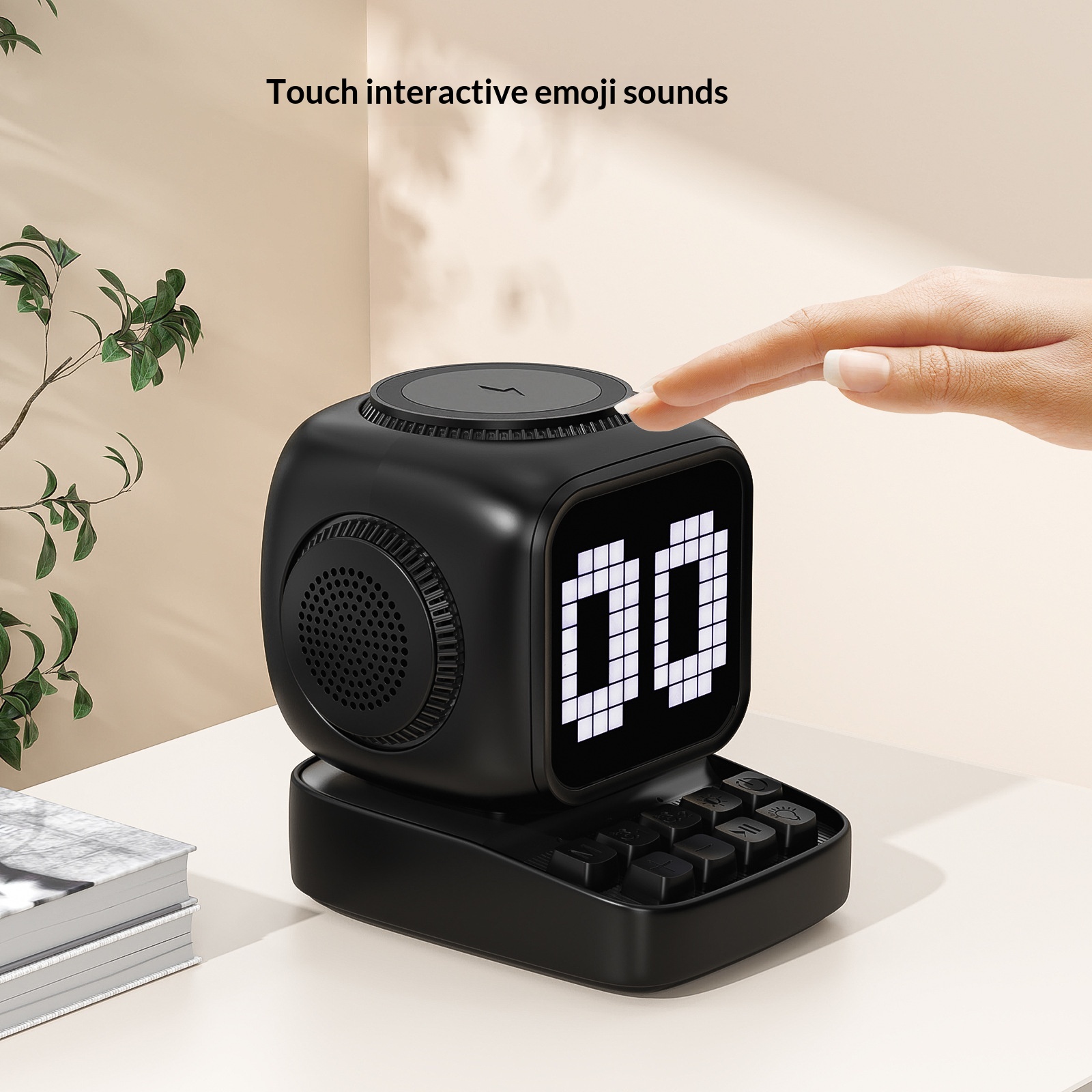 Pixel Bluetooth Speaker With Display And Wireless Charger - Image 2