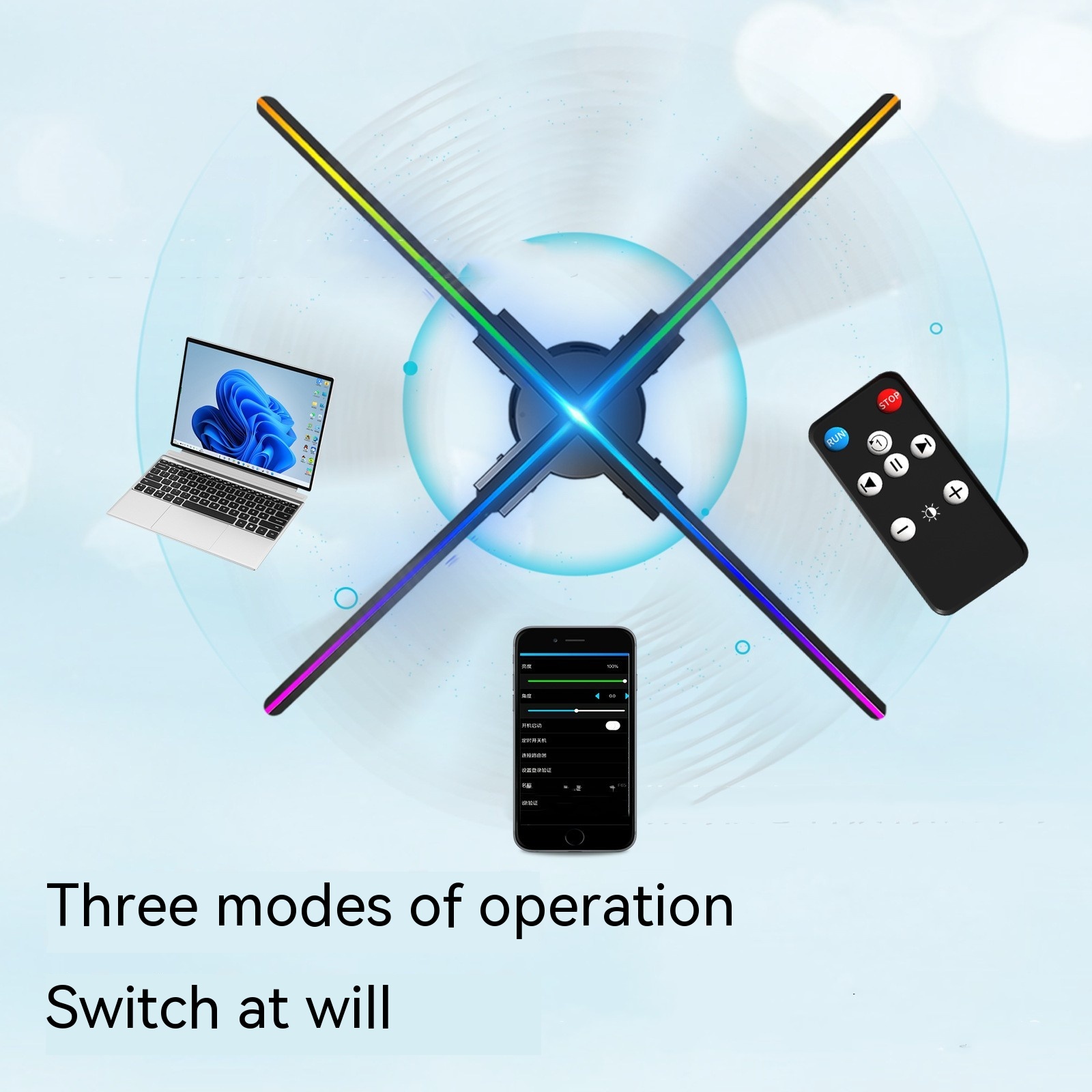 Wifi Control 3d 60cm Holographic Projector Advertising Machine - Image 2