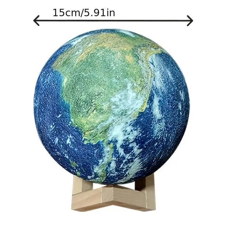 Trending Creative Remote Control Small Night Lamp Painted Globe Lamp LED Bedside Table Lamp - Image 2